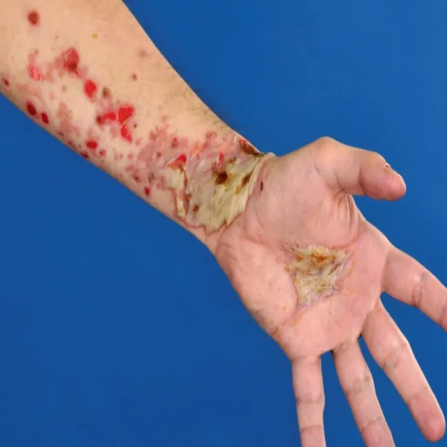 Choroby skórne dłoni pęcherzyca zwykła