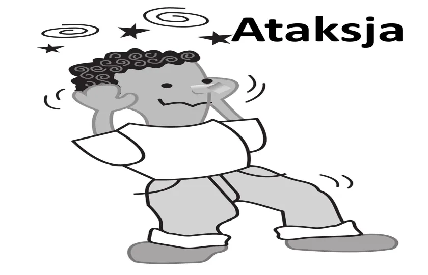 Ataksja, niezborność ruchowa jest 