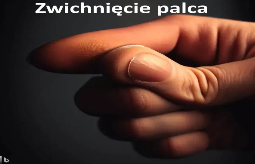 Zwichnięcie palca wybicie palca kciuka 